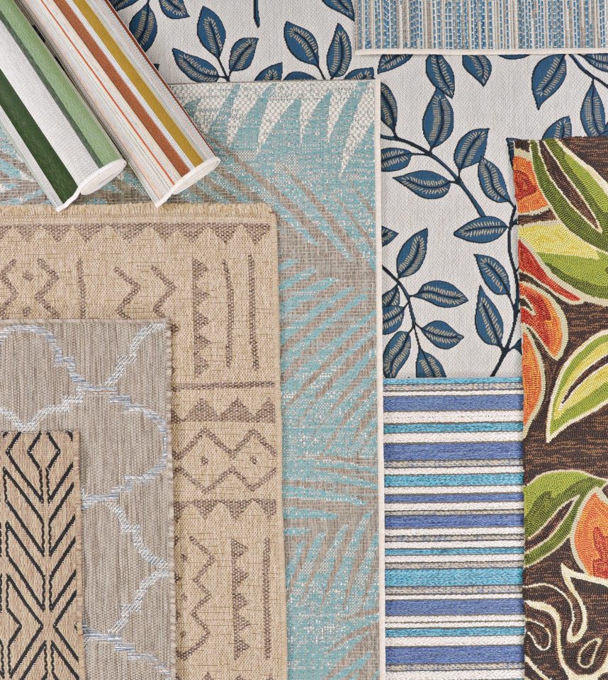 Colorful outdoor rugs and carpet